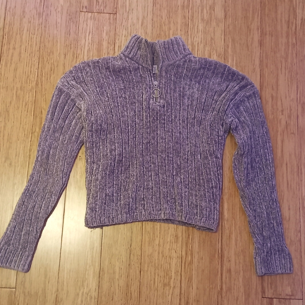 Pink Rose Girls Half Zip Sweater - Purple - Size Medium - Great Condition!